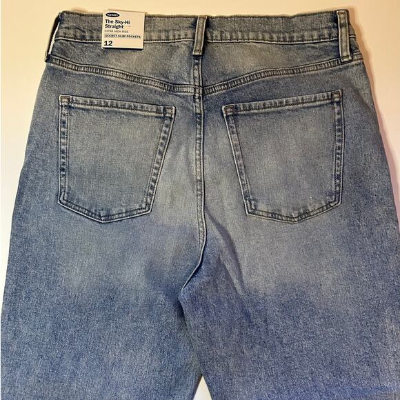 Old Navy Women's Straight Extra High Rise Jeans Size 12 - Picture 4 of 10